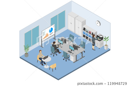 Isometric illustration: office 119948729