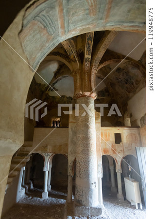 Remains of frescoes in ancient Church of San Baudelio de Berlanga 119948775