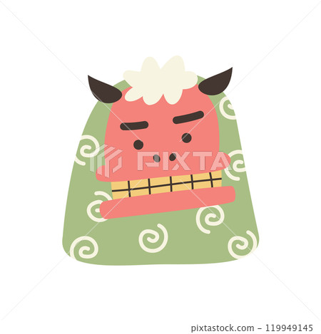 可愛的舞獅插畫 119949145