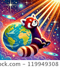 動物 矢量圖 小熊貓 119949308