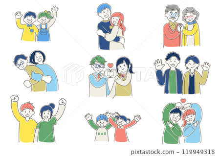 多代好朋友對【男女】的寬鬆插畫(套) 多代好朋友對【男女】的寬鬆插畫(套) 119949318