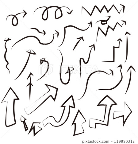 粗手繪箭頭插圖集 粗手繪箭頭插圖集 119950312