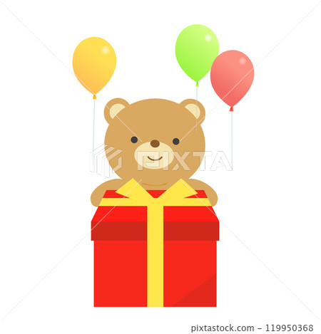 Cute bear with a gift Cute bear with a gift 119950368