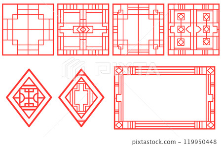 Chinese design frame decoration set 119950448