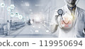 analysis, care, clinic, communication, confident, development, diagnose, diagnostic, digit, doctor, electronics industry, emergency, equipment, experiment, genetic research, health, health care, healt 119950694