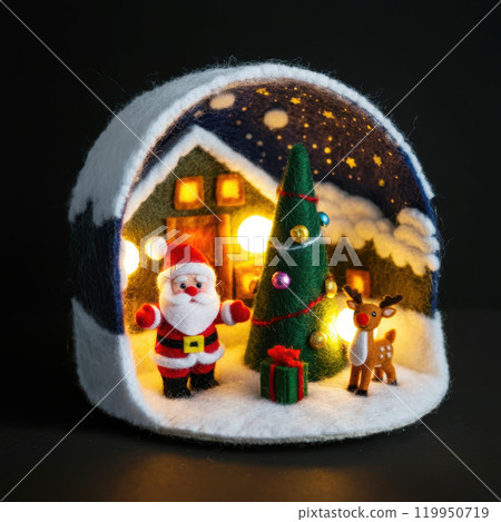 聖誕老人、馴鹿和孩子們的可愛玩偶 聖誕老人、馴鹿和孩子們的可愛玩偶 119950719