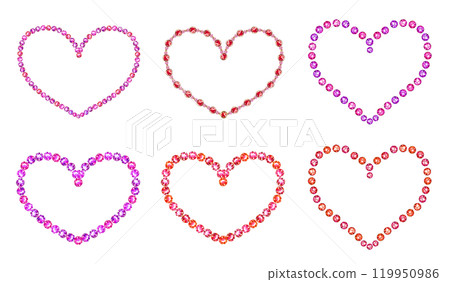 心形寶石框架首飾套裝 心形寶石框架首飾套裝 119950986