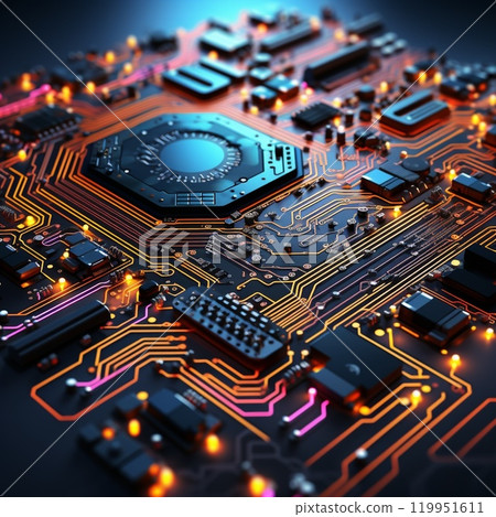 流行電子電路柔和的色彩 119951611