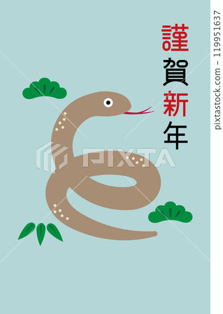 2025蛇年賀年片明信片素材40-3 2025蛇年賀年片明信片素材40-3 119951637