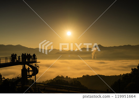 A spectacular view of Chichibu as the sun rises over a sea of clouds A spectacular view of Chichibu as the sun rises over a sea of clouds 119951664