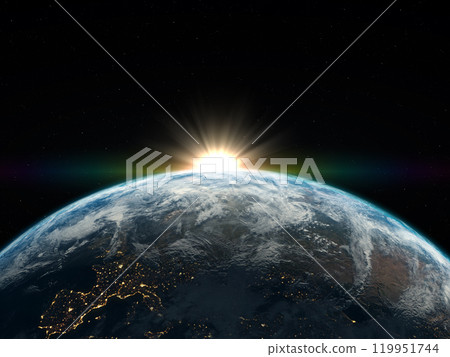 地球歐洲太陽CG背景 119951744