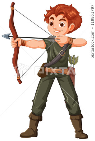 Young Archer Ready to Shoot 119951797