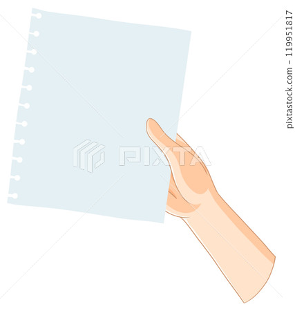 Hand Holding a Blank Paper Sheet Hand Holding a Blank Paper Sheet 119951817