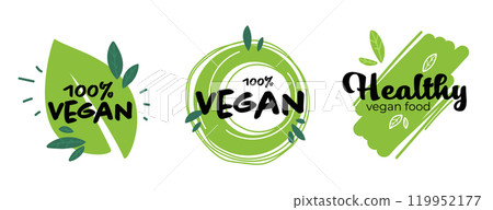 Organic Vegan Food Label Design 119952177