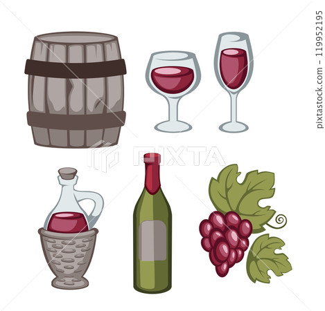 Wine Bottles and Glasses Vector Wine Bottles and Glasses Vector 119952195