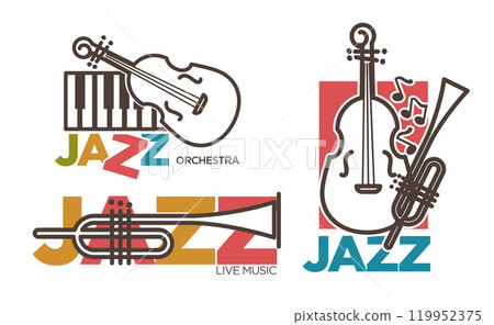 Jazz Music Event Logos vector 119952375
