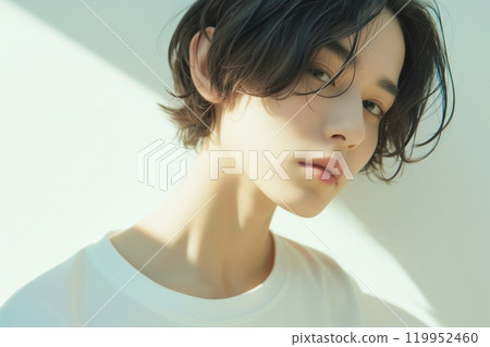 "AI-generated images" of handsome men with beautiful skin 119952460