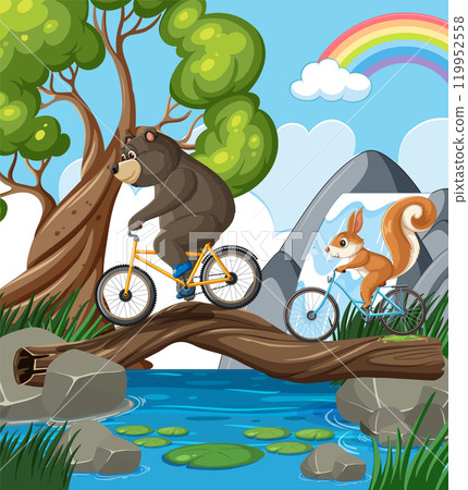 Animals Biking Adventure in Nature 119952558