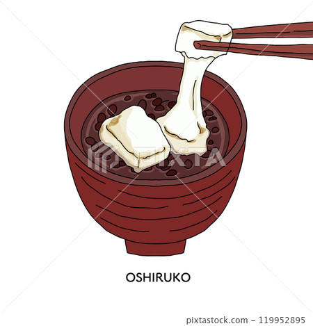 Oshiruko line drawing Hand-drawn illustration 119952895