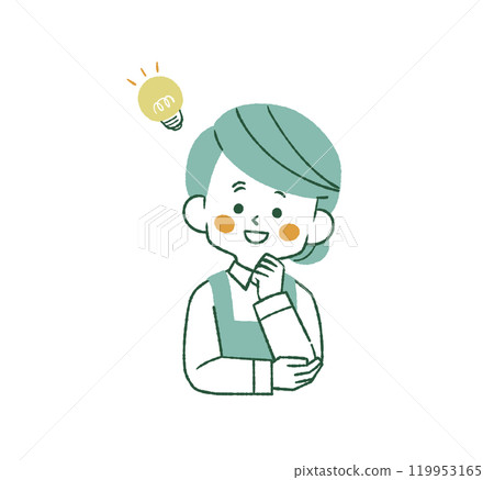 穿著創意圍裙的女人 - 4 種顏色 119953165