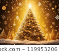 聖誕樹金背景圖像 119953206