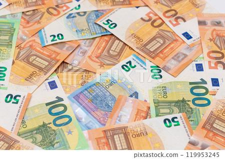 Different Euro Banknotes Money Background Different Euro Banknotes Money Background 119953245
