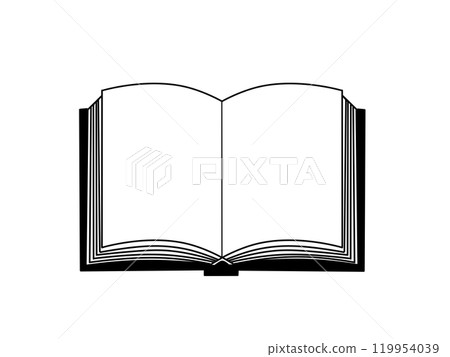 Open book illustration material double page spread 119954039