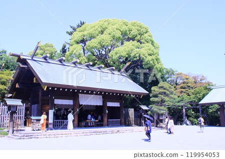 觀看神道教儀式的信徒 119954053