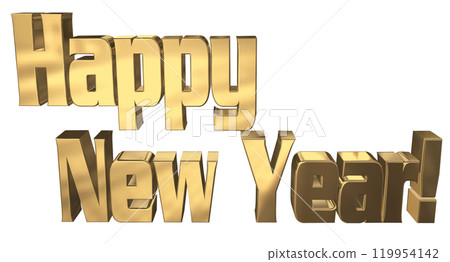 3DCG人物「新年快樂/新年快樂」金、金 119954142