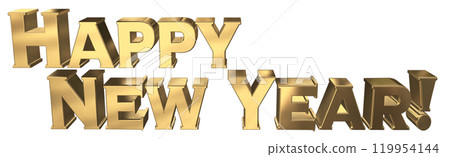 3DCG人物「新年快樂/新年快樂」金、金 119954144