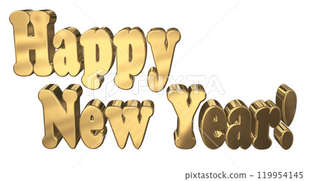 3DCG人物「新年快樂/新年快樂」金、金 119954145