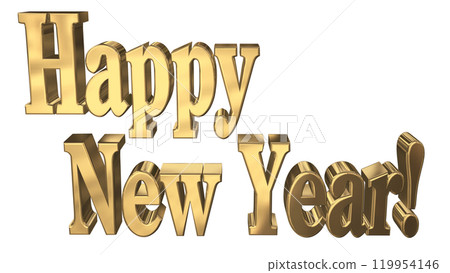 3DCG人物「新年快樂/新年快樂」金、金 119954146