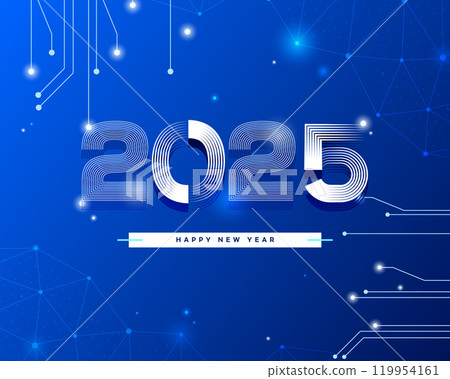 2025 New Year's typography 2025 New Year's typography 119954161