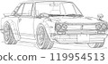 汽車線描 Hakosuka 著色書 119954513