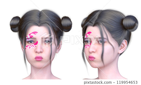女人的臉的特寫 女人的臉的特寫 119954653