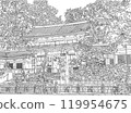 京都八坂神社的風景畫、繪本 119954675