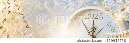 2025 Happy new year fireworks 119954738