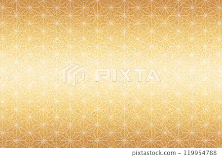 A gold folding screen-like background (champagne gold) with a white hemp leaf pattern and a horizontal gradation 119954788