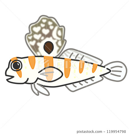 一種名為 Nichirinda Goby 的熱帶魚的插圖 119954798