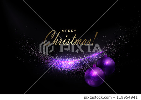 Merry Christmas. Isolated elements of purple gradient arc and Christmas toys 119954941