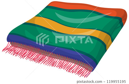 Colorful Mexican Blanket Illustration 119955195