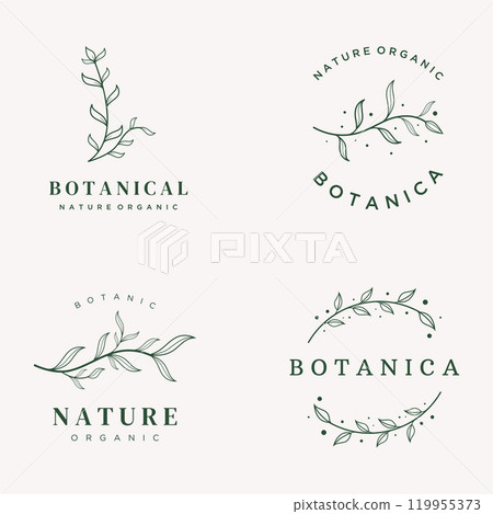 Hand drawn organic botanical organic feminine delicate Logo design for florist, wedding, badge, photographer and beauty. Hand drawn organic botanical organic feminine delicate Logo design for florist, wedding, badge, photographer and beauty. 119955373