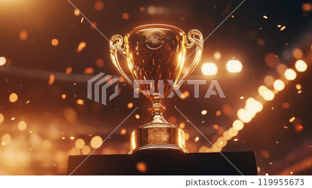 閃閃發光的金色獎杯 閃閃發光的金色獎杯 119955673