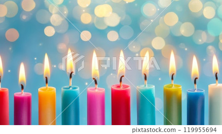 Lots of colorful candles 119955694
