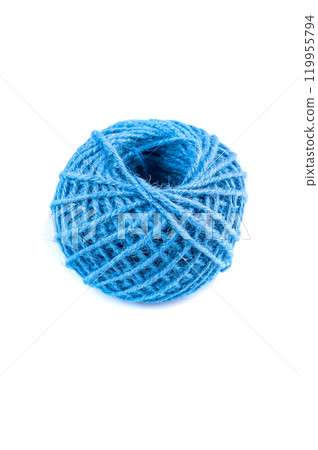 Blue jute ribbon for gift wrapping, hobbies and handicrafts Blue jute ribbon for gift wrapping, hobbies and handicrafts 119955794