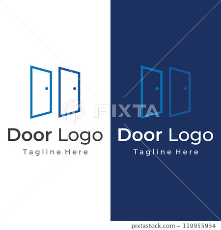 Simple open door abstract logo vector design,...-插圖素材 [119955934] - PIXTA圖庫