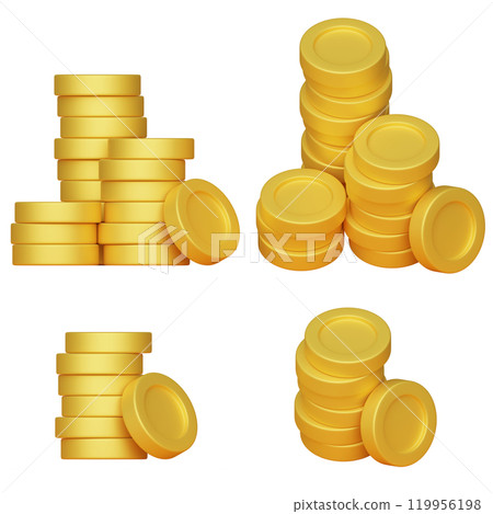 stack of coin 3D graphic 119956198