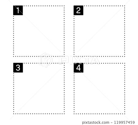 Simple dotted line frame with numbers Vector Simple dotted line frame with numbers Vector 119957459