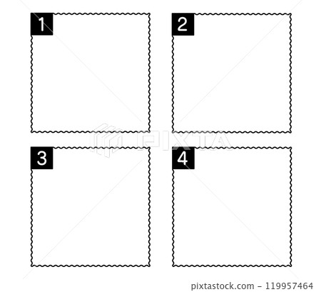 Simple wavy frame with numbers Vector 119957464