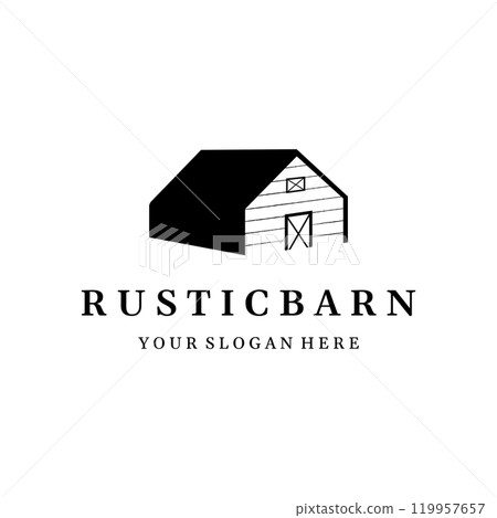 Home or barn logo template design or organic farm barn and vintage animal farm house.Vintage country logo. Home or barn logo template design or organic farm barn and vintage animal farm house.Vintage country logo. 119957657